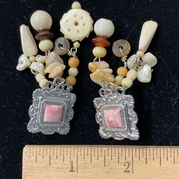 Dangle Silver Tone Clip-on Earrings - Picture 5 of 5